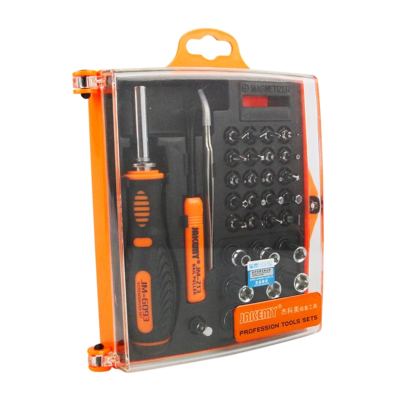 

JAKEMY 34 in 1 Screwdriver Set with Crowbar Magnetic Smartphone Electrical Home Auto Car Mechanic Repair Hardware Tool Kit