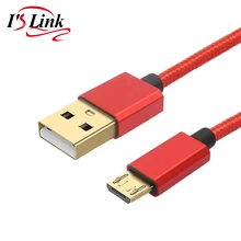 USB Cable Mobile phone cables Fast Charging Android Micro USB GOLD PLUG 5V2.4A Data Charger Cable 30CM 1M 2M 3M phone usb