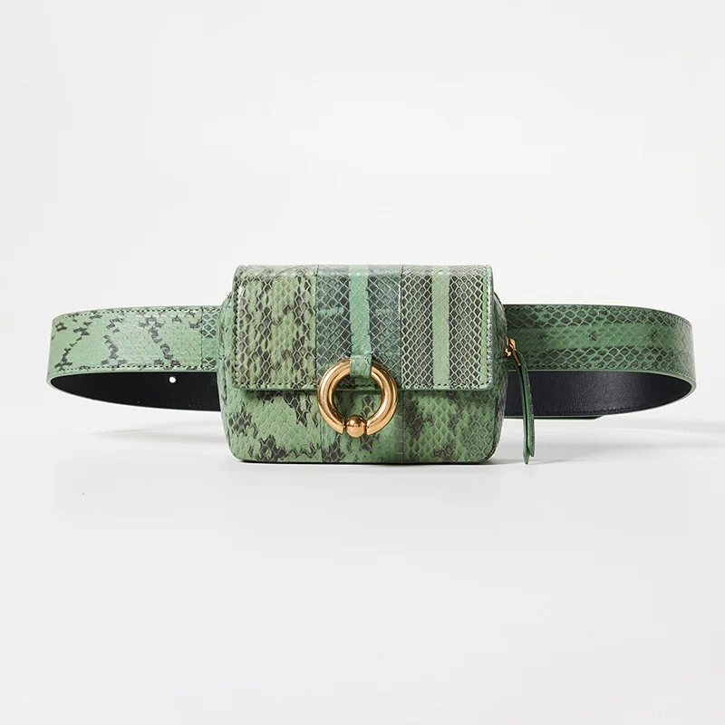 

Waist bag women fanny pack belt bag luxury brand fashion new woman bag python single shoulder mini lady