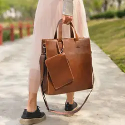 Новинка 2019 года для женщин сумки Винтаж сумка шоппер вертикальный композитный мешок бизнес-документ большой кожаный Мужская тотализаторов