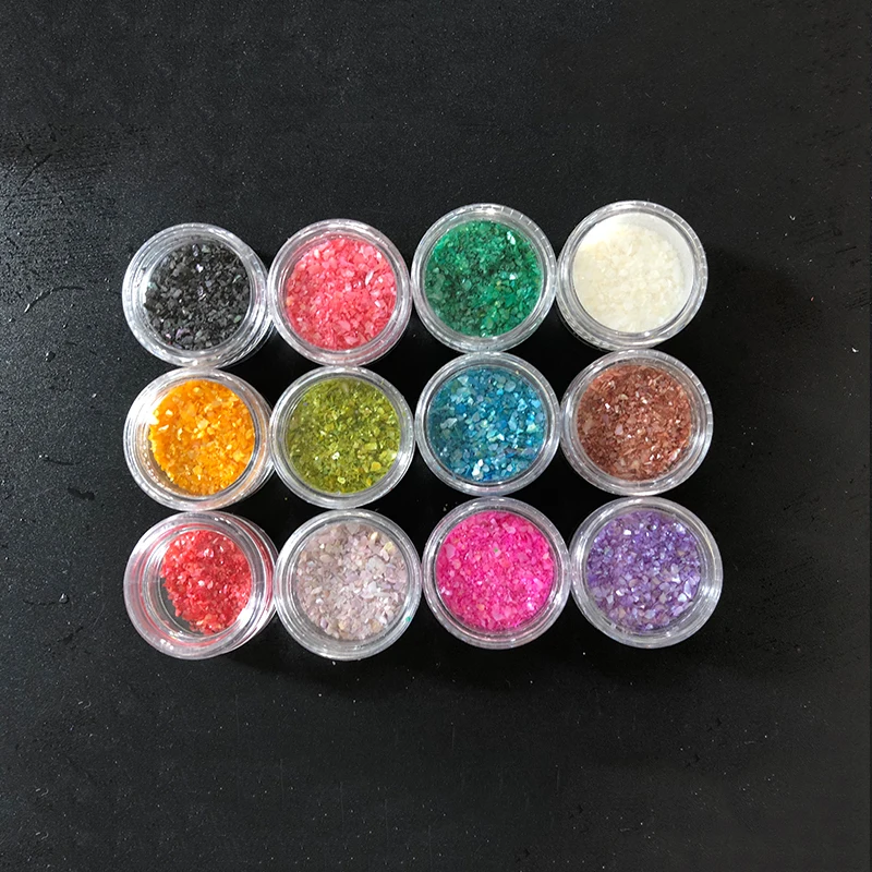 12 pots Nails Abalone оболочка фрагменты текстура натуральный морской Корпус 3d наклейка