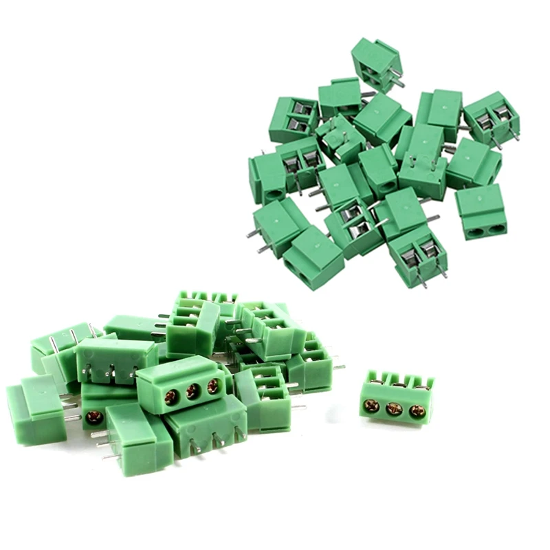 

20 Pcs 3 Pin & 20Pcs 2 Pole 5Mm Pitch Pcb Mount Screw Terminal Block Ac 250V 8A