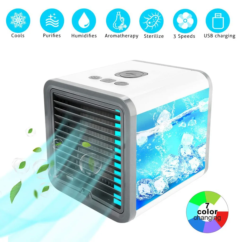 

Mini Portable Air Conditioner Conditioning Humidifier Purifier 7 Colors Personal Arctic Air Cooler Cooling Fan For Home Office