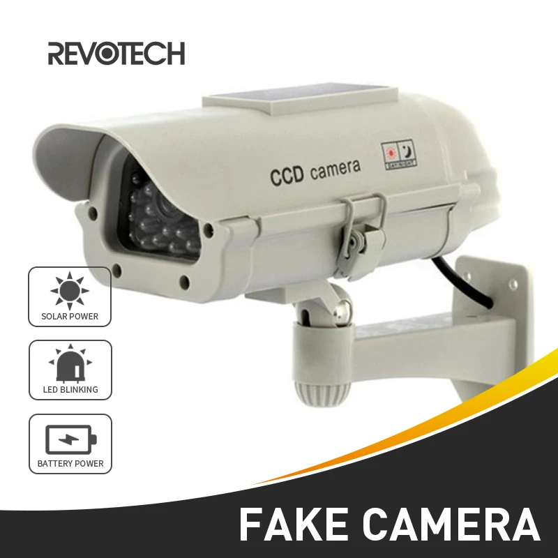 Solar Power Blinking LED Realistic Dummy Decoy Fake Security Camera