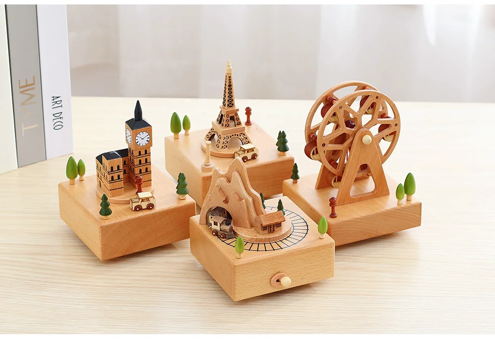 Деревянная музыкальная шкатулка Caja музыкальные деревянные коробки для девочек заводное ремесло гравировка подарок на день рождения украшение дома аксессуары YYH-MZ