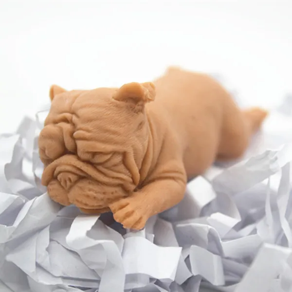 Bulldog chocolate cake ice cube mold gypsum aromatherapy plaster craft decorating mould DIY 3D Dog Soap Silicone Molds