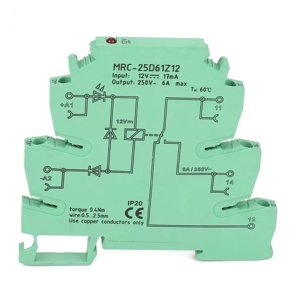 MRC-25D61Z12 12VDC 6A электромагнитный контакт PLC ультра-тонкий интерфейс релейный модуль 1NO 1 NC интерфейс реле