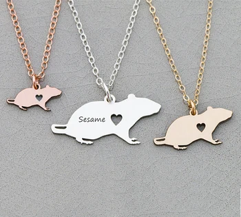 

2018 New Personalized Cute Copper Rat Charm Necklace Women Animal Jewelry Aliexpress Top-selling Accept Drop Shipping YP6070