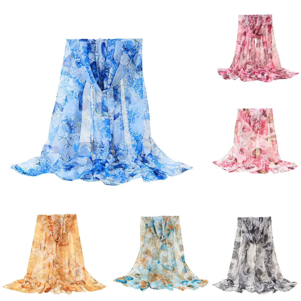 Женский шарф с принтом в виде цветов Элегантный Повседневный Модный цветочный принт длинный шарф роскошный брендовый шарф Moda Mujer#10