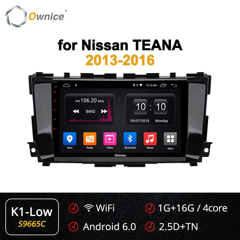 S9665 K1-Low Ownice, Android 9,0, четыре ядра, 360, панорама, автомагнитола, K3, K5, K6, для Nissan, Teana, Altima, 2013-, gps радио, 4G, DSP оптический - Цвет: S9665 K1-Low