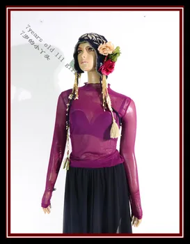 

Transparent thin belly dance long top CUK02