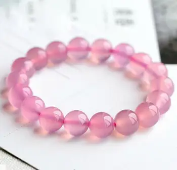 

free shipping Natural Brazil Rose Quartz Deep Pink Crystal Round Beads Bracelet 8mm AAAA
