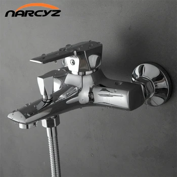 

Narcyz Classic Bathroom Shower Faucet Bath Faucet Mixer Tap With Hand Shower Head Set Wall Mounted XT324