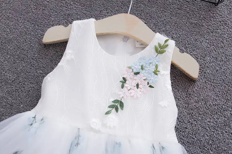 Летнее платье для маленьких девочек; платье для крещения с цветочным рисунком для маленьких девочек; фатиновый сарафан для дня рождения; одежда; vestido infantil