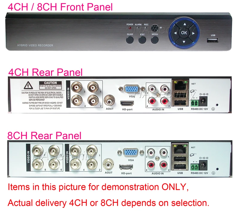 Гибридный видеорегистратор 8 Мп 4K AHD 3840x2160 NVR (8 8fps на канал) HVR / XVR