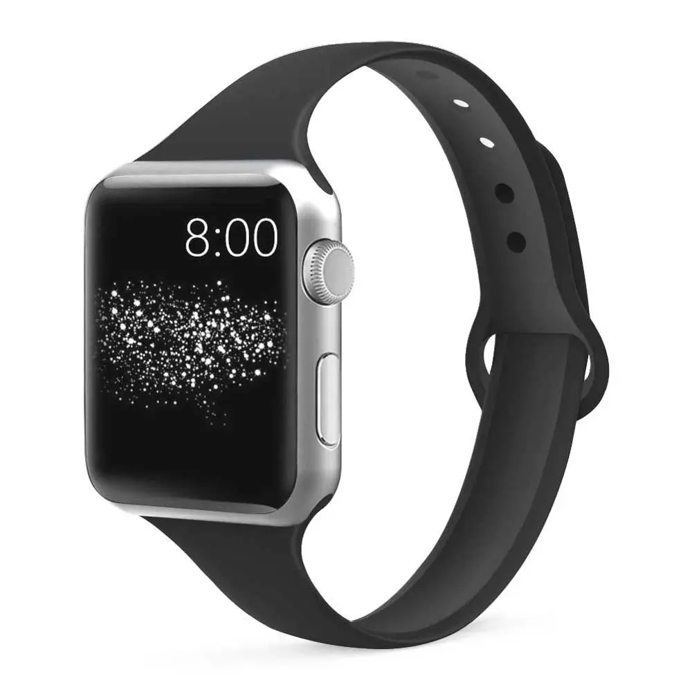 Ремешок для apple watch 42 мм, 38 мм, версия apple watch 4 полосы 44 мм 40 мм наручных часов iwatch серии 4/3/2/1 прозрачный мягкий тонкий чехол из силикона, correa, браслет ремешок для часов - Цвет ремешка: dark olive 5