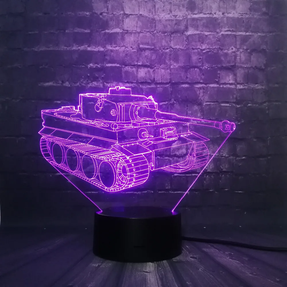 Tank Car 3D LED Night light Baby room Decor fighting battle RGB USB lamp Sleep Light 7 Color Change RC Car Christmas Gift Toy