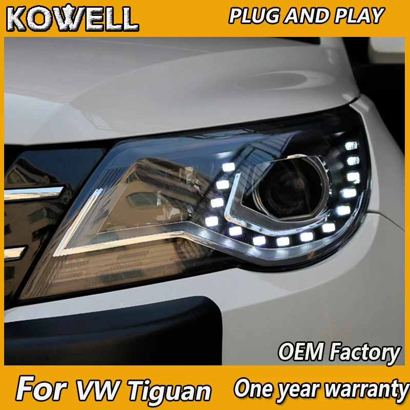 KOWELL Car Styling for VW Tiguan Headlights 2009 20102012 Tiguan LED