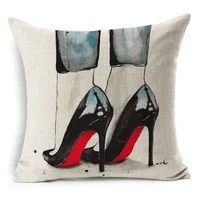 RUBIHOME розничная продажа 1 шт. принт Высокий каблук с цветком бабочка декоративная подушка без внутренней пледы подушки диван домашний декор - изображение