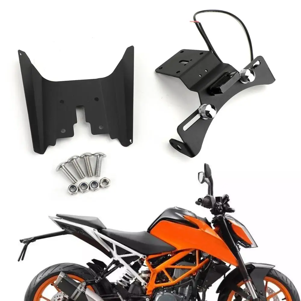 

Areyourshop For KTM DUKE 390 2017-2019 2018 CNC Motorcycle LED License Plate Bracket Holder Aluminum Alloy