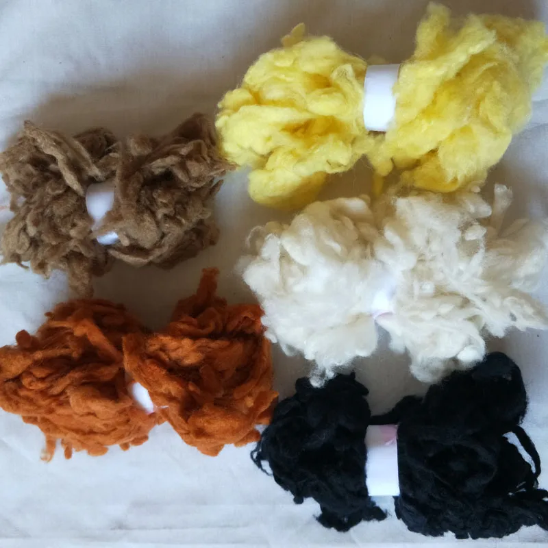 

WFPFBEC alpaca Curly Fiber for Wool Felt Needle Felting especially for Poodle/Bichon and Sheep 50g 10g/color 5colors