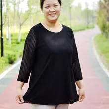 Летние новые большие размеры Женская одежда плюс удобрения увеличение P1811