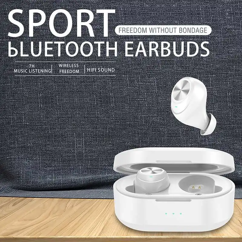 

TWS buetooth 5.0 True Wireless In-ear Earphone Sports Stereo IPX5 Waterproof HiFi Mini Earbuds 10M Obstacle-free Connection
