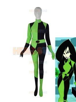 

Super Villain Kim Possible Shego Cosplay Costume Halloween Costume Lycra Spandex Zentai Suit Female/Girl Custom Made