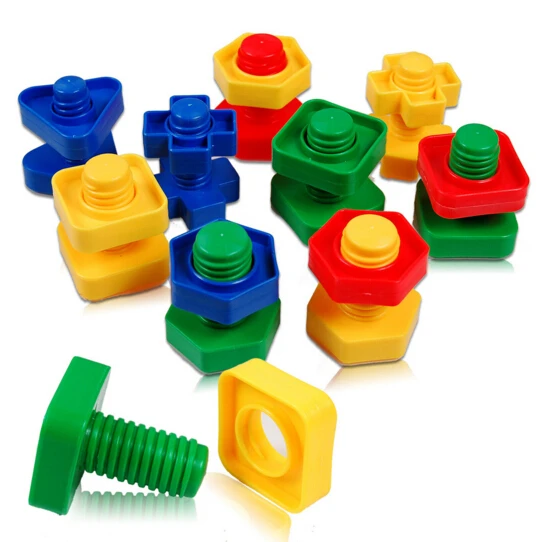 

5pairs/lot Screw building blocks plastic insert blocks nut shape toys for children Educational Toys scale models