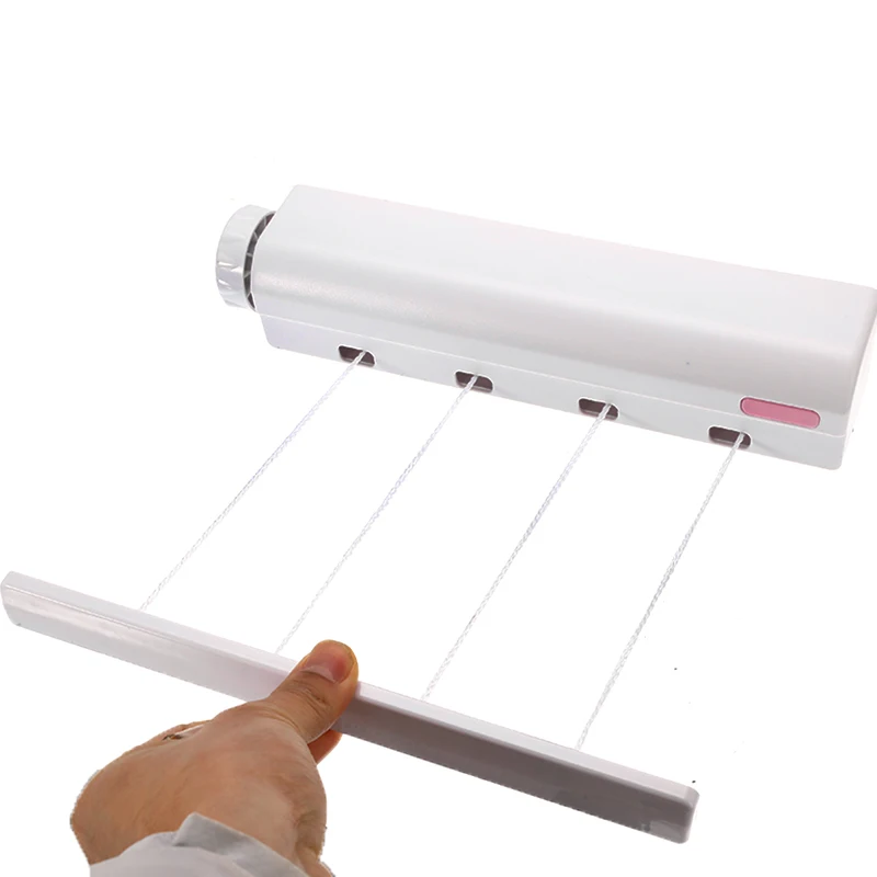 

3.2m Retractable 4 Line Clothes Line Wall Mounted Clothes Hanger Dryer Airer Clothes Dryer Laundry Washing Line Drying Rack
