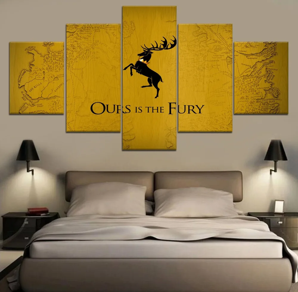 

Modern Decorative Home Decor Game of thrones Movie HD Print Painting 5 Piece Paintings Modern Canvas Painting Wall Room Artwork