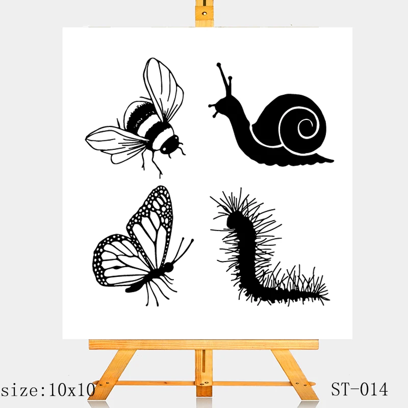 AZSG Small insect Clear Stamps/Silicone Transparent Seals for DIY scrapbooking Card Making | Дом и сад