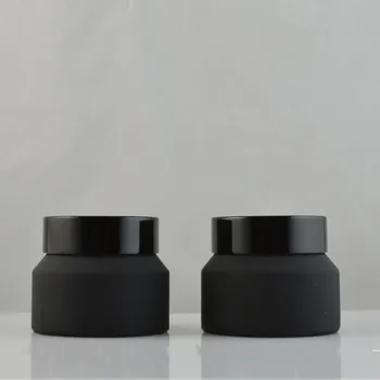 

30g black frosted glass cream jar empty black glass bottles for Face Cream Mask Bottle Eye Mask Skin Care Packaging Shading jar