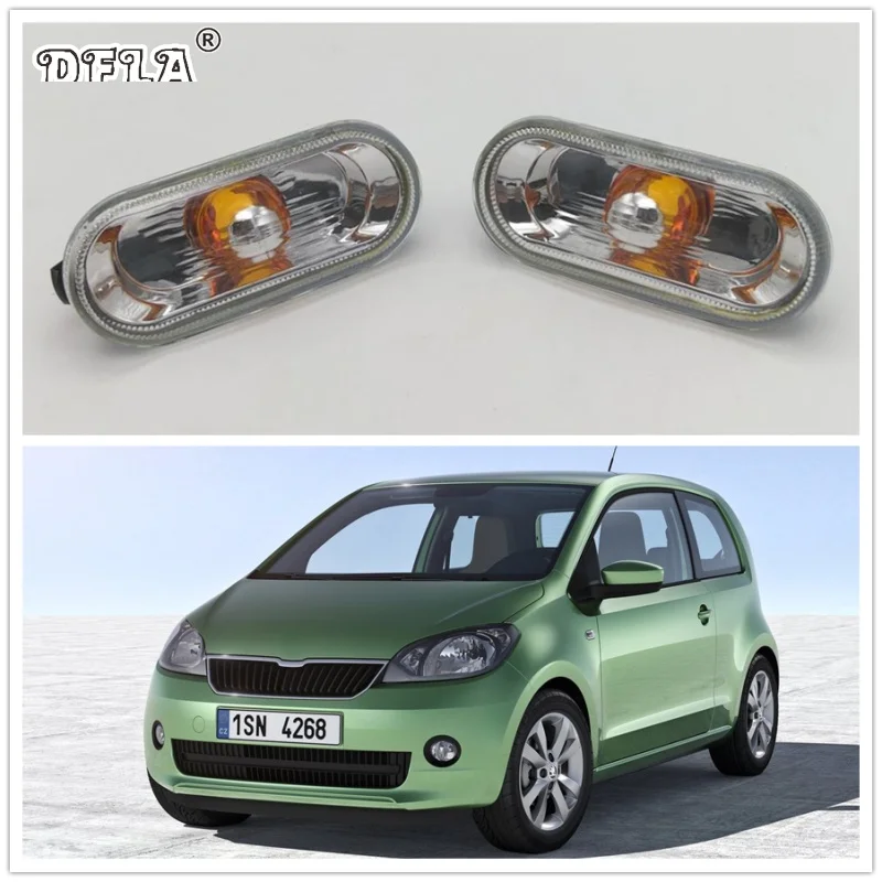 

2pcs For Skoda Citigo 2012 2013 2014 2015 2016 2017 Car-Styling Side Marker Turn Signal Light Lamp Repeater