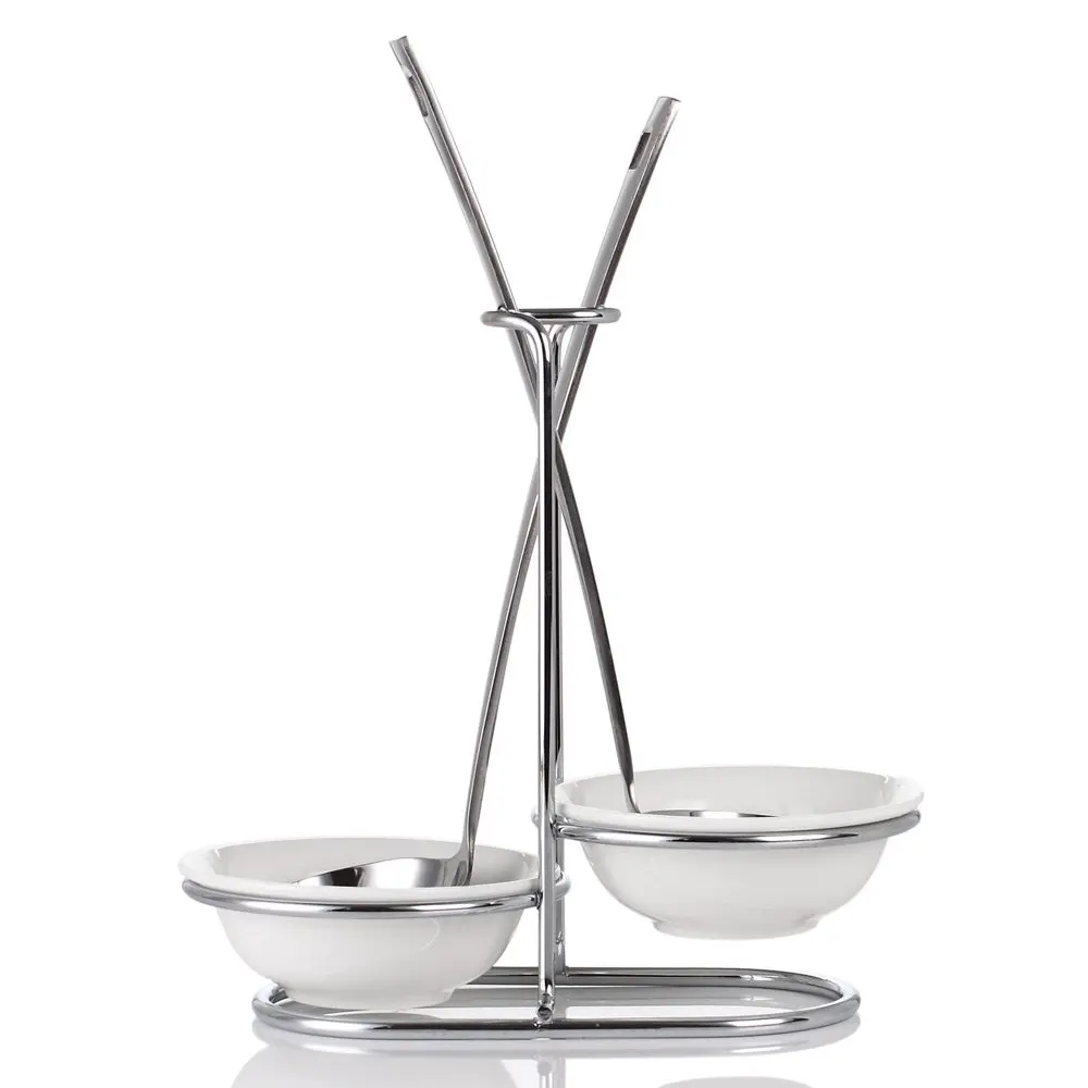 

High quality stainless steel spoon rest with Ceramic bowl kitchen shelf storage rack Kitchen Utensil Spatula Holder Cooking Tool