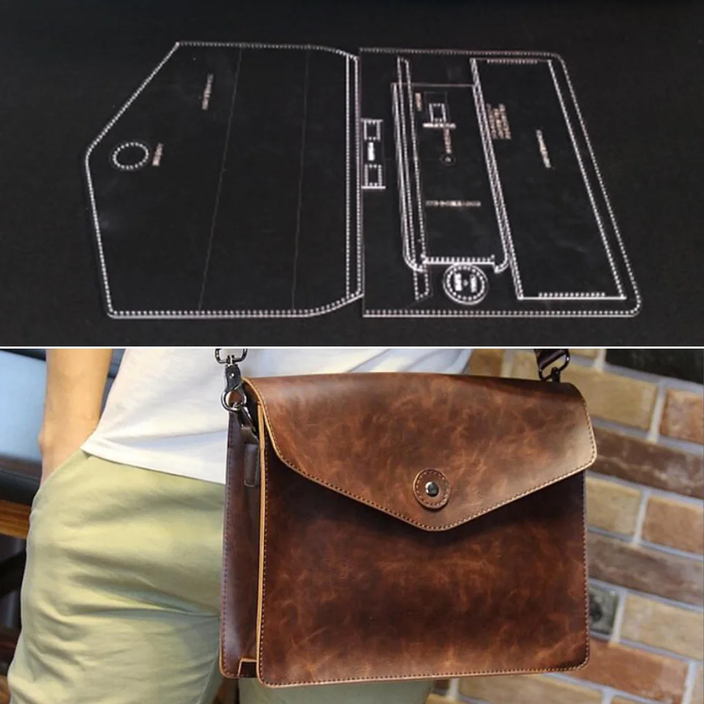 19Pcs Handmamde Shoulder Bag Handbag Acrylic Template Leather Pattern DIY Hobby Leathercraft Sewing Pattern Stencils