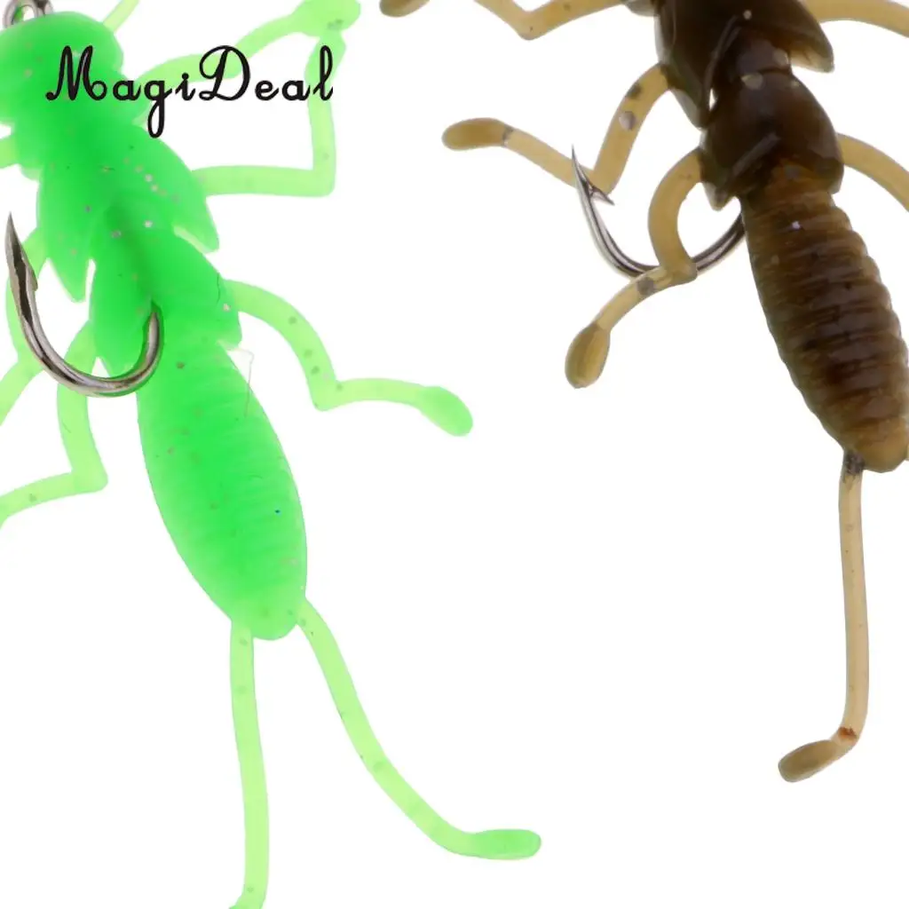 10pcs Stonefly Nymphs Flies Fishing Lure Soft Rubber Stonefly Bait for Crappie Stripper Trout Fishing