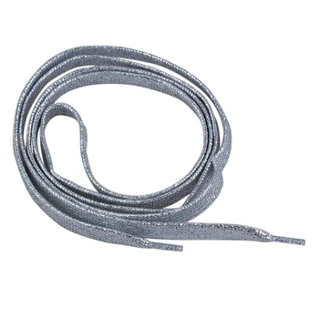 

COSW 47" Glitter Flat Coloured Shoelaces Boot Laces Sport Dance -Silver
