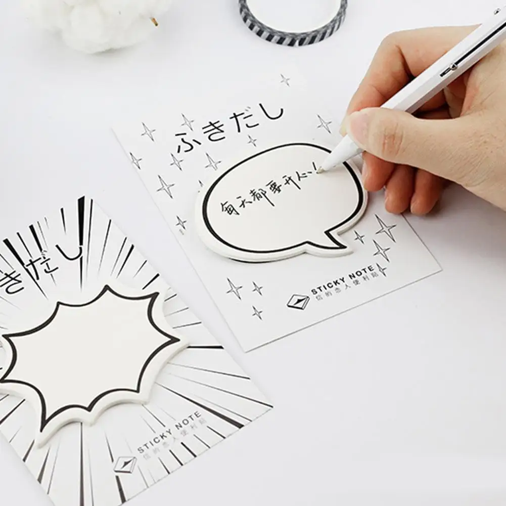 

4 Pack Mini Planner Stickers Speech Bubble Series Memo Pad Kawaii Stationery Sticky Notes Post It Office School Supplies