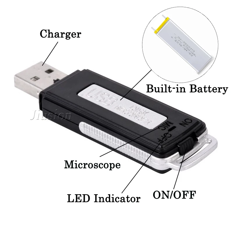 2 в 1 Мини USB диск Профессиональный диктофон цифровой Аудио Диктофон перезаряжаемый микро маленькая записывающая ручка диктофон