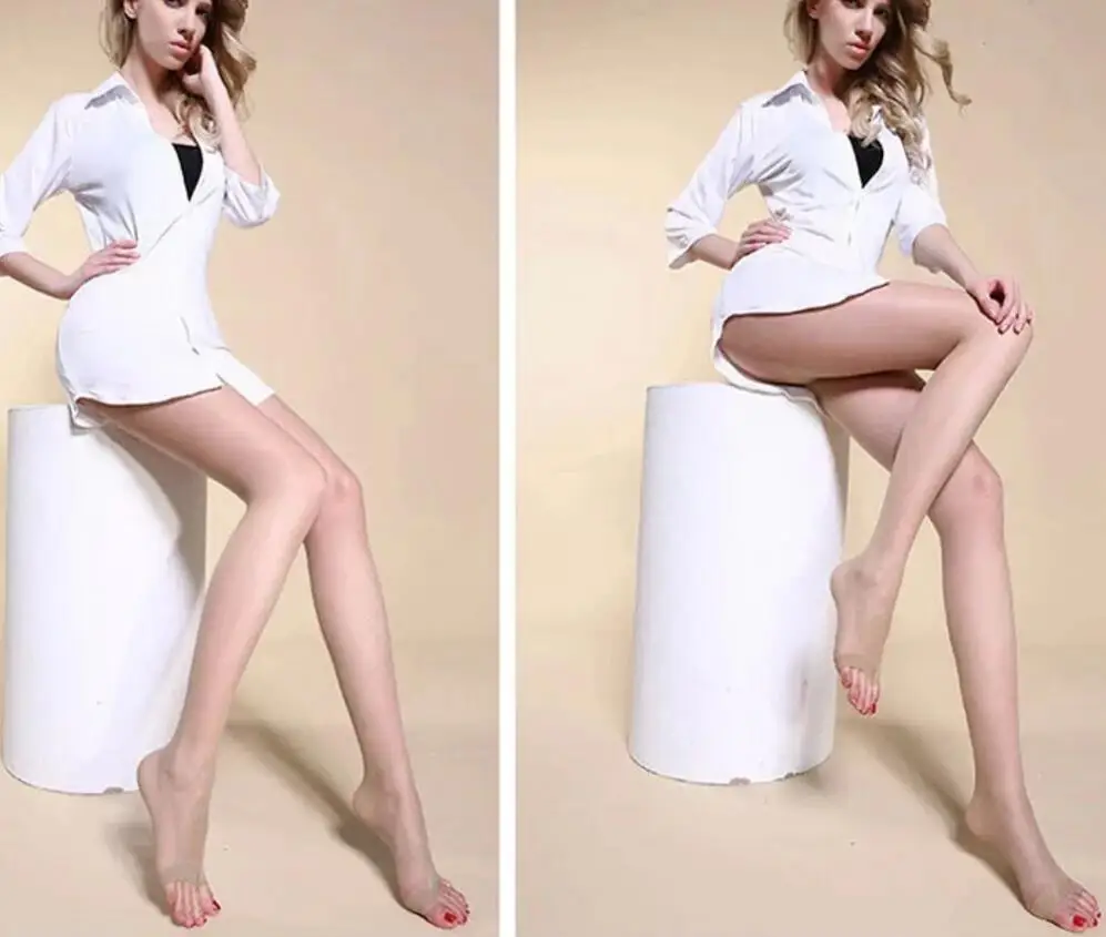 Женские ажурные чулки с открытым носком, шелковые колготки, чулки, женские сексуальные ультра-тонкие брюки, Колготки с сердечником