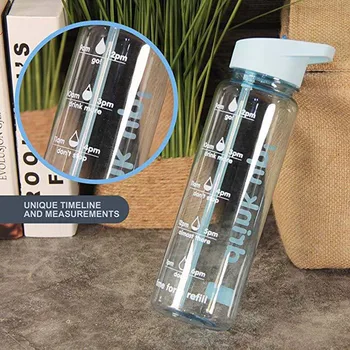

720ml Sports Water Bottle Large Capacity Silicone Straw Outdoor Gym Kettle FK88