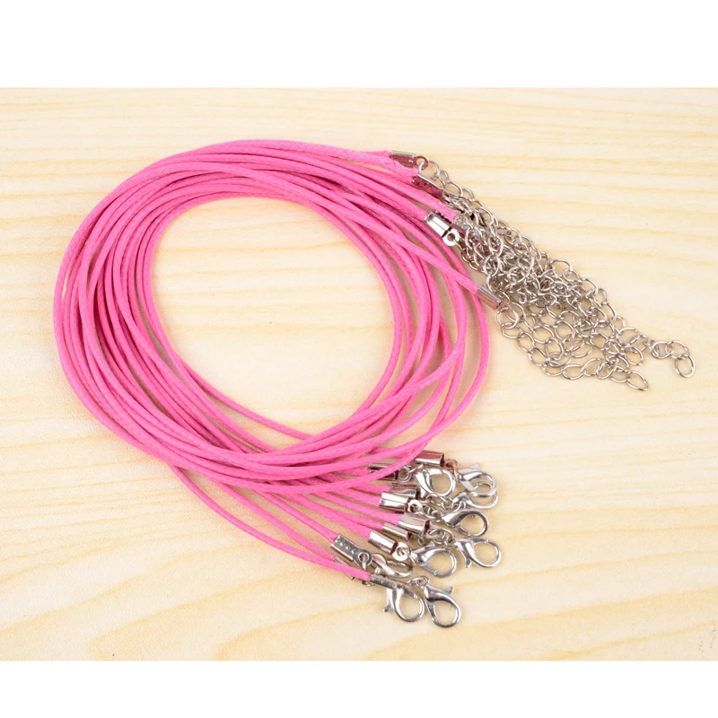 10pcs/lot Vintage DIY Chains Pendant Necklace Shellhard Fashion Leather Cord Necklace Rope Chain with Lobster Clasp Jewelry