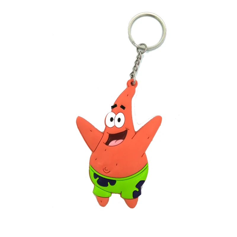 

Regooly RE90 funny Patrick Star anime keychain keyring gifts key holder decorations pendant pvc funny cosplay kids toys