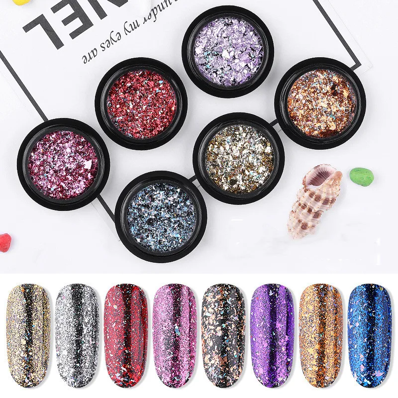 

New style Manicure Foil Multicolor Optional Fantasy Fireworks Laser Leprechaun Color Foil Flash Glitter Sequin Beautiful lovely