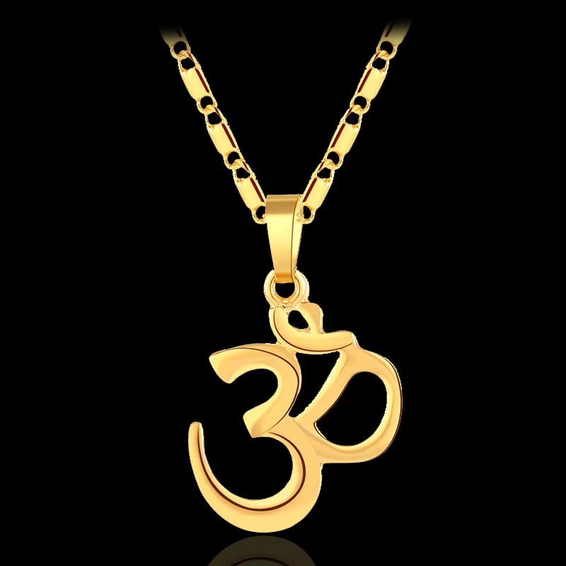 Indian Necklace OHM Hindu Buddhist AUM OM Necklace Pendant Hinduism