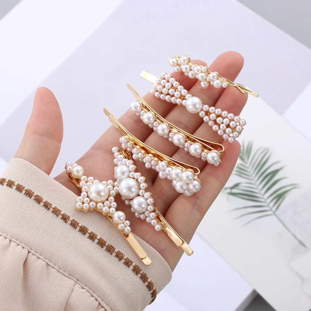 

Korean Pearl Metal Hair Clips Women Hairpin Girls Barrettes Hairgrip Bobby Pin Hair Jewelry Hairband Comb Accessories NEW