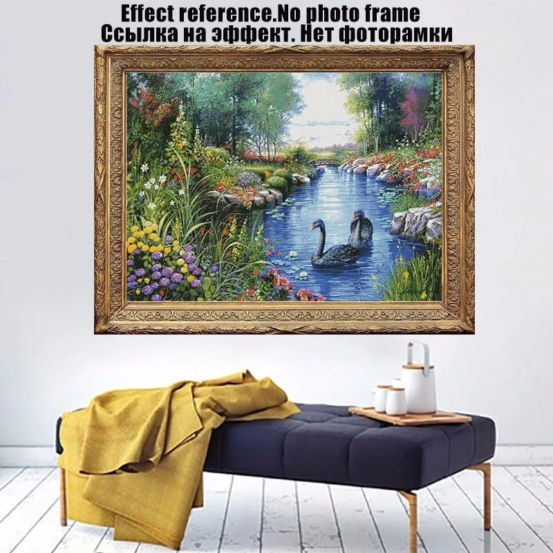 5D DIY Алмазная картина вышивка крестом Лебединое озеро хрусталь рукоделие