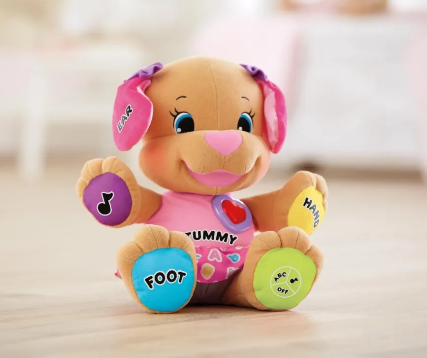 FP Laugh & Learn Love to Play Puppy baby plush English musical toy Pink ...