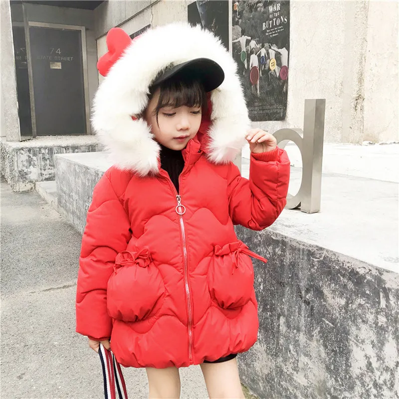 

Winter Jacket Parka For Girls Coats Children's Clothing Kids Outerwear Warm Thick Hooded Cotton Outdoor Windproof Baby Clothes